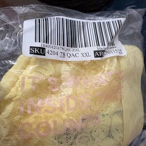 Yellow lace victoria secret underwear in package new